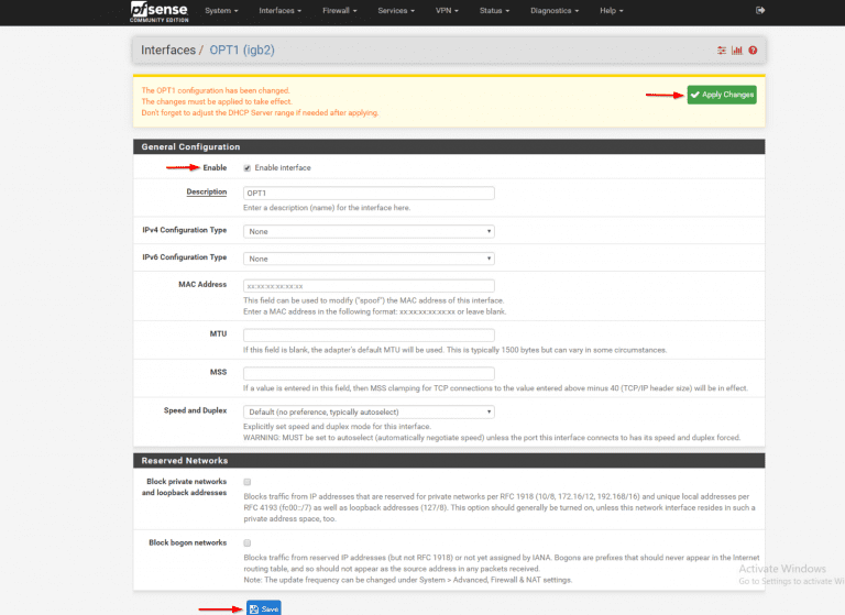 Pfsense не пингуется lan