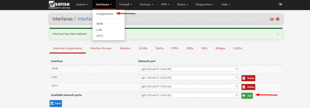 Pfsense не пингуется lan