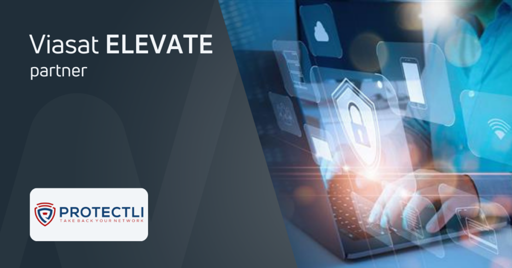 Protectli Viasat ELEVATE partnership image Protectli and Viasat logos